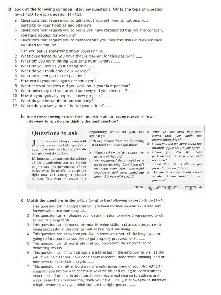 Handling interview questions successfully pdf