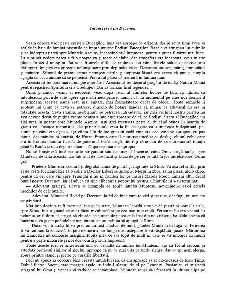 Întoarcerea Lui Deceneu | PDF