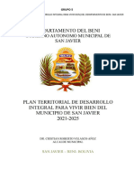 Ptdi Municipio San Javier 2021 - 2025