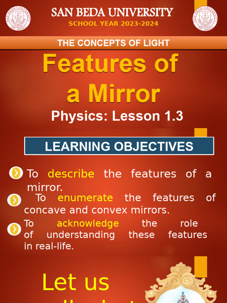 2Q - Lesson 1.3 Features of A Mirror | PDF