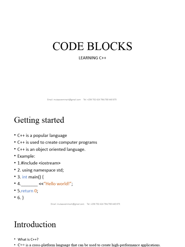 Code Blocks | PDF | Namespace | C++