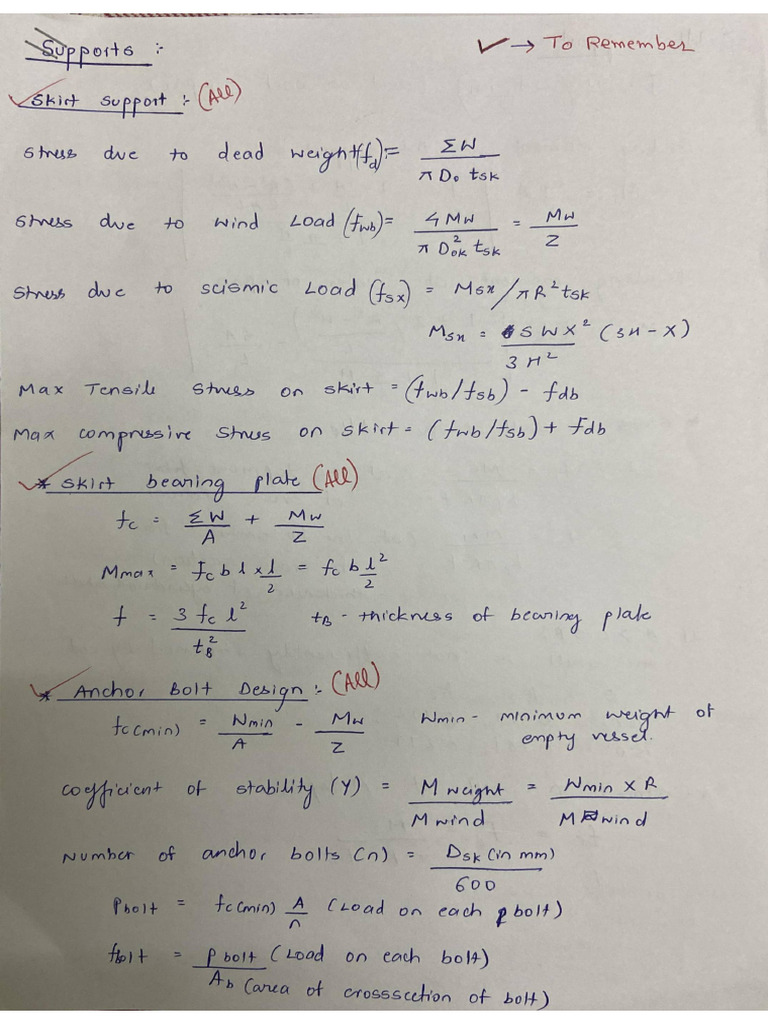 Supports Formulas. | PDF