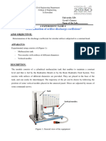 "Determination of Orifice Discharge Coefficient": Aim/ Objective