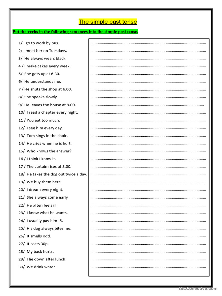 Simple Past | PDF | Grammatical Tense | Linguistic Typology