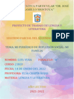 Proyecto de Trabajo de Lengua Y Literatura: Unidad Educativa Particular "Dr. José Jaramillo Montoya"