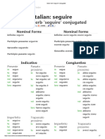 Italian Verb 'Seguire' Conjugated