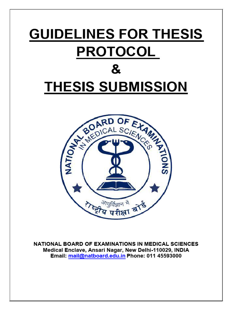 thesis submission guidelines nbe