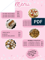 Menú Mini Donas Ilustrado Rosa