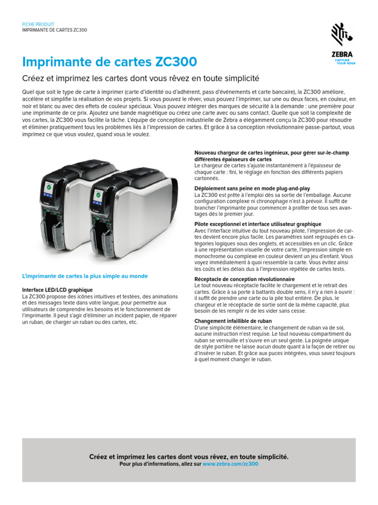 Imprimante de cartes ZC300 : simplicité et sécurité | PDF | Imprimante ...