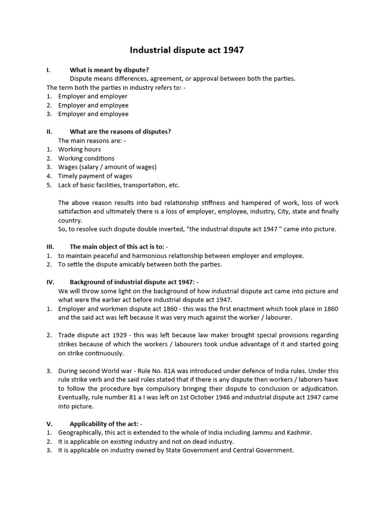 Labour Law Notes Pdf Collective Bargaining Labour Law