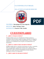 Cuestionario de Metodologia de La Investigación