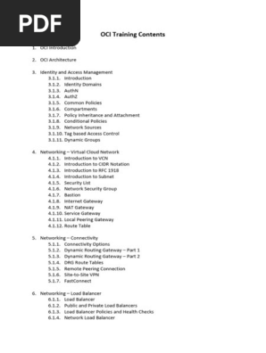 OCI Course Contents | PDF | Databases | Cloud Computing