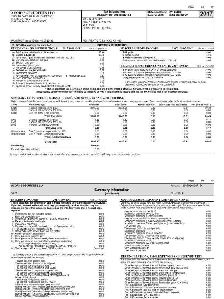 Acorns Securities LLC Tax Information Account 00179240287154