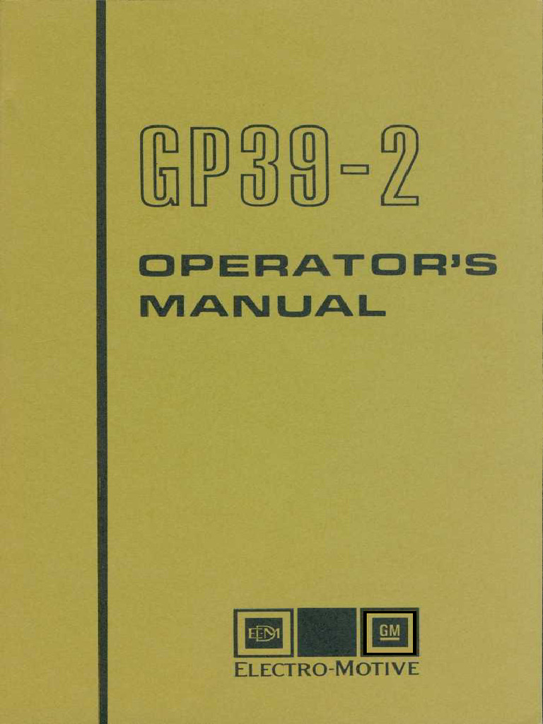 GP39-2 Locomotive Operator's Manual | PDF | Fuse (Electrical) | Switch