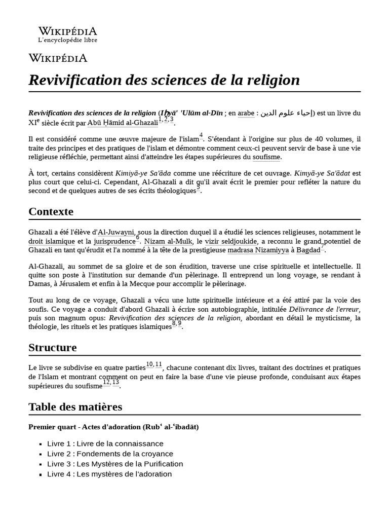Revivification des sciences religieuses | PDF | Croyances religieuses ...
