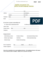 BMC English Skills Assessment Test Fillable