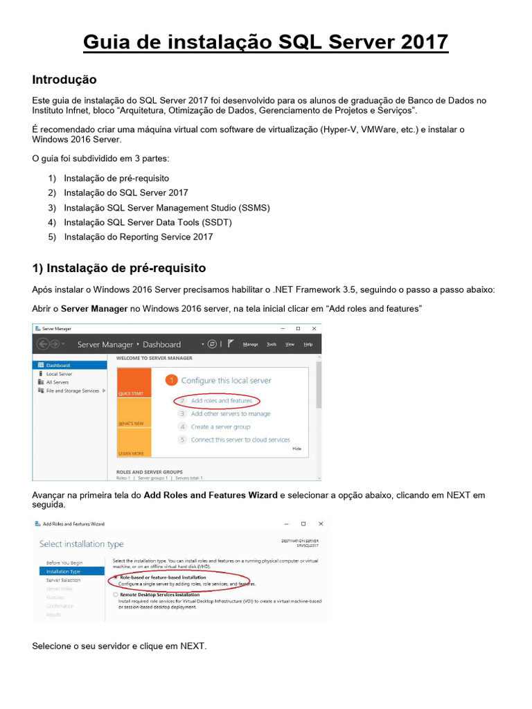 Instalação do SQL Server 2017 Passo a Passo | PDF | Microsoft SQL ...