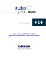 Quem Cuida Das Cuidadoras - Trabalho Doméstico Remunerado em Tempos de Coronavírus