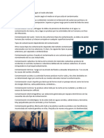 Tipos de Contaminación Según El Medio Afectado