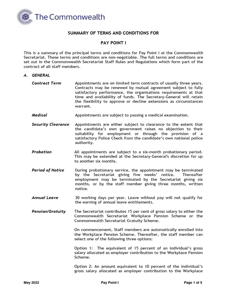 summary-of-terms-and-conditions-for-pay-point-i-a-general-contract