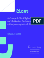 Trilha de Compliance, Ética, Anticorrupção, LGPD e Segurança de Informação-Certificado 173570