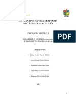 Informe de Germinacion en Diferente Temperatura El Maiz