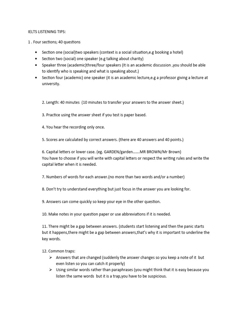 Ielts Listening Tips PDF International English Language Testing