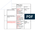 5-9 September Work Schedule