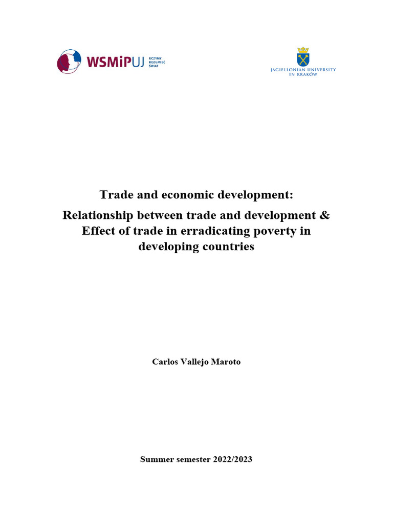 Trade's Role in Poverty Reduction | PDF | Poverty | Poverty & Homelessness