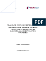 Main Economic Consequences of The Russian-Ukrainian War, Particularly in Developing Countries