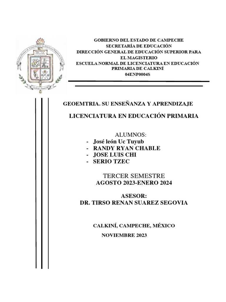 Enseñanza de Geometría en Primaria | PDF | Rectángulo | Geometría