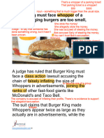 Burger King Lawsuit Article Review by JForrest English