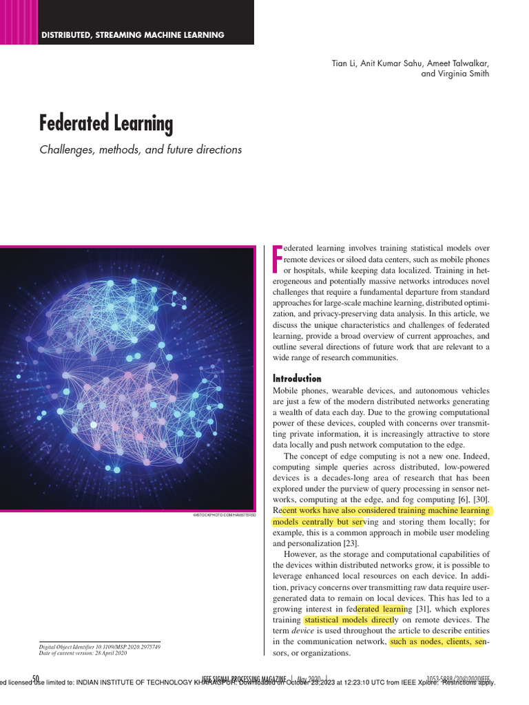 Federated Learning Challenges Methods and Future Directions | PDF ...