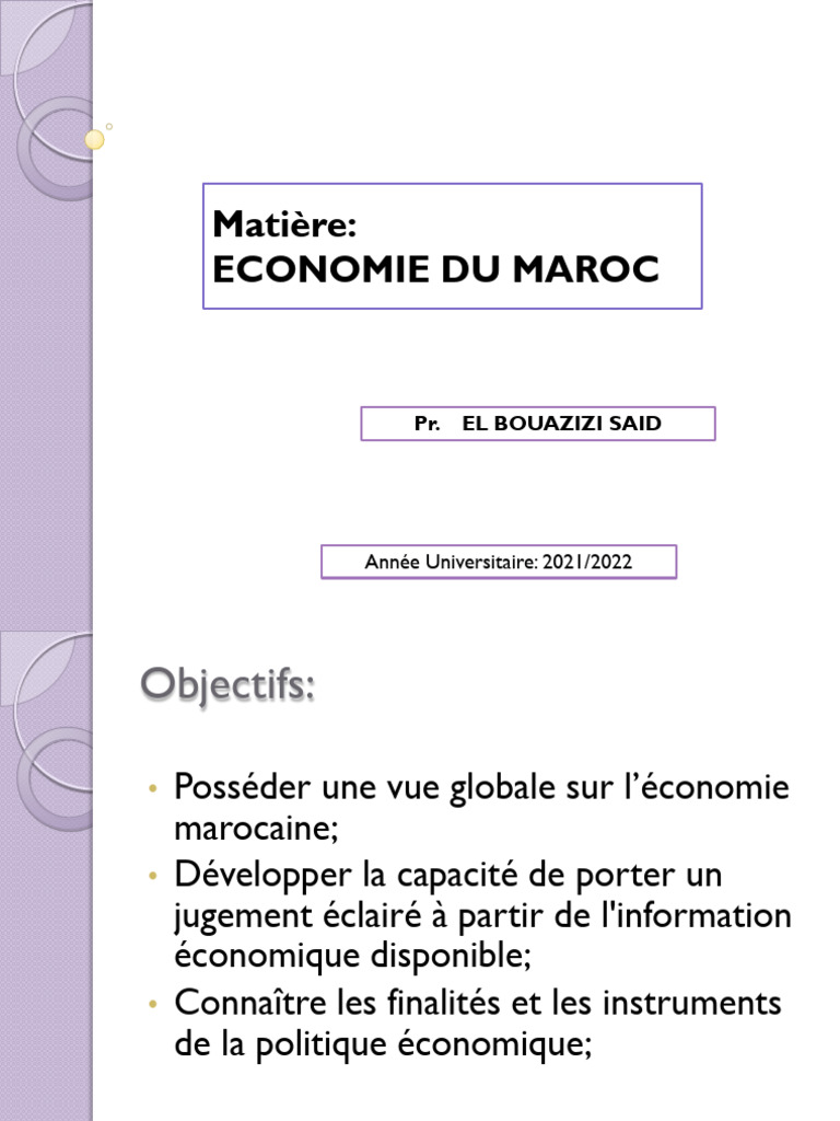 Analyse de l'économie marocaine 2021 | PDF | Inflation | Produit ...