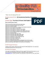 50 Unrestriced Nutrition PLR Articles Pack PLR License