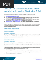 VCE Clarinet Repertoire