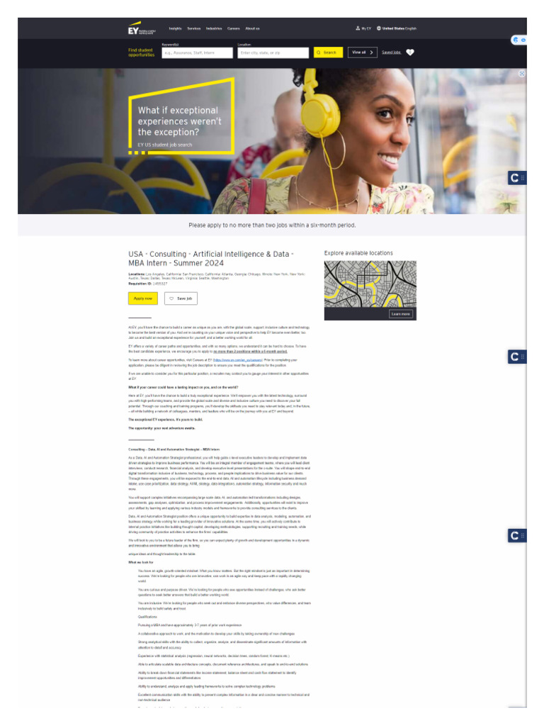 USA Consulting Artificial Intelligence & Data MBA Intern Summer