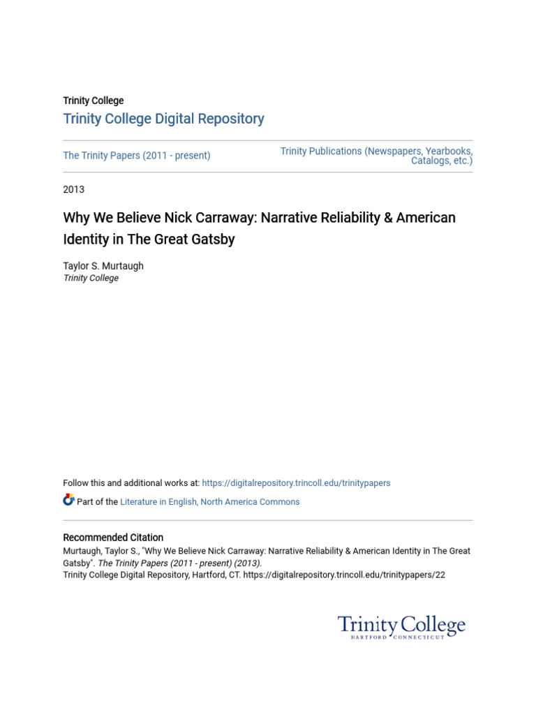 Why we believe nick carraway narrative reliability american id