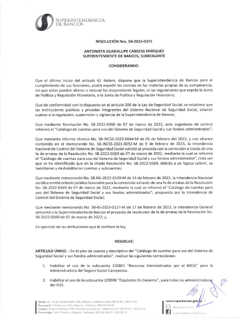 Resolución SB-2023-0375 | PDF