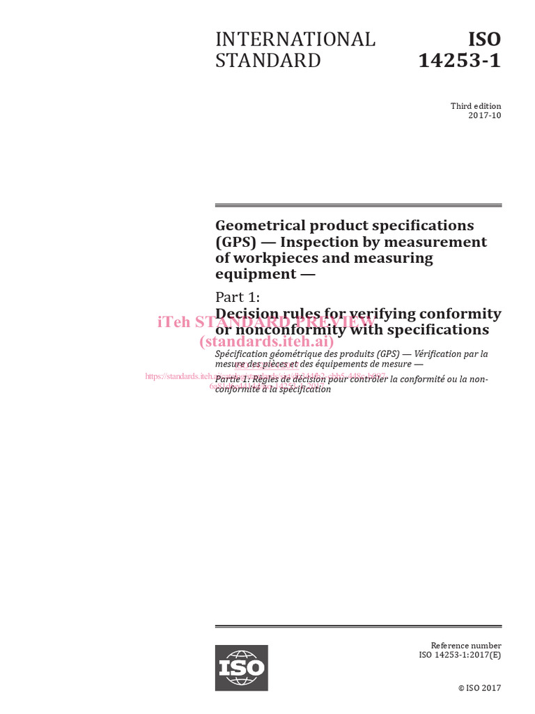 ISO 14253-1 2017 - Normas de Decisión para Verificar La Conformidad o ...