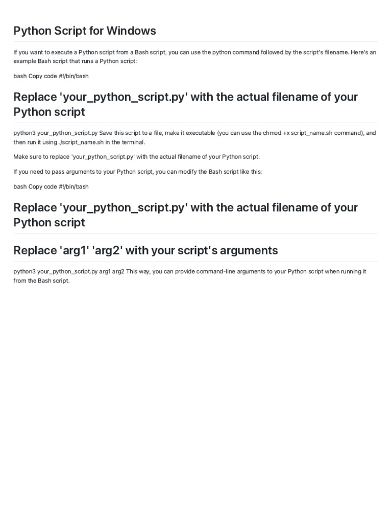 Python Script For Windows | PDF