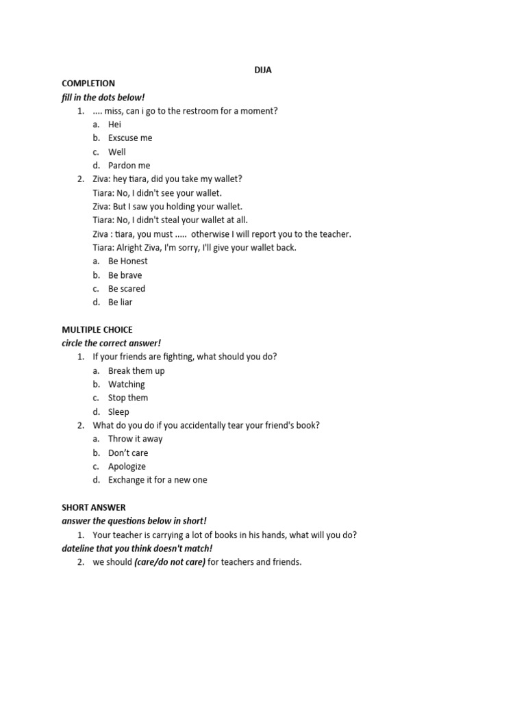 English Language Quiz Activities | PDF | Language Arts & Discipline
