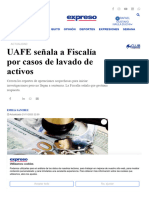 UAFE Señala A Fiscalía Por Casos de Lavado de Activos