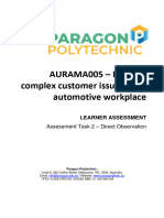 Assessment 2 - Direct Observation - Practical Demonstration of Tasks - AURAMA005