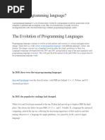 The Evolution of Programming Languages