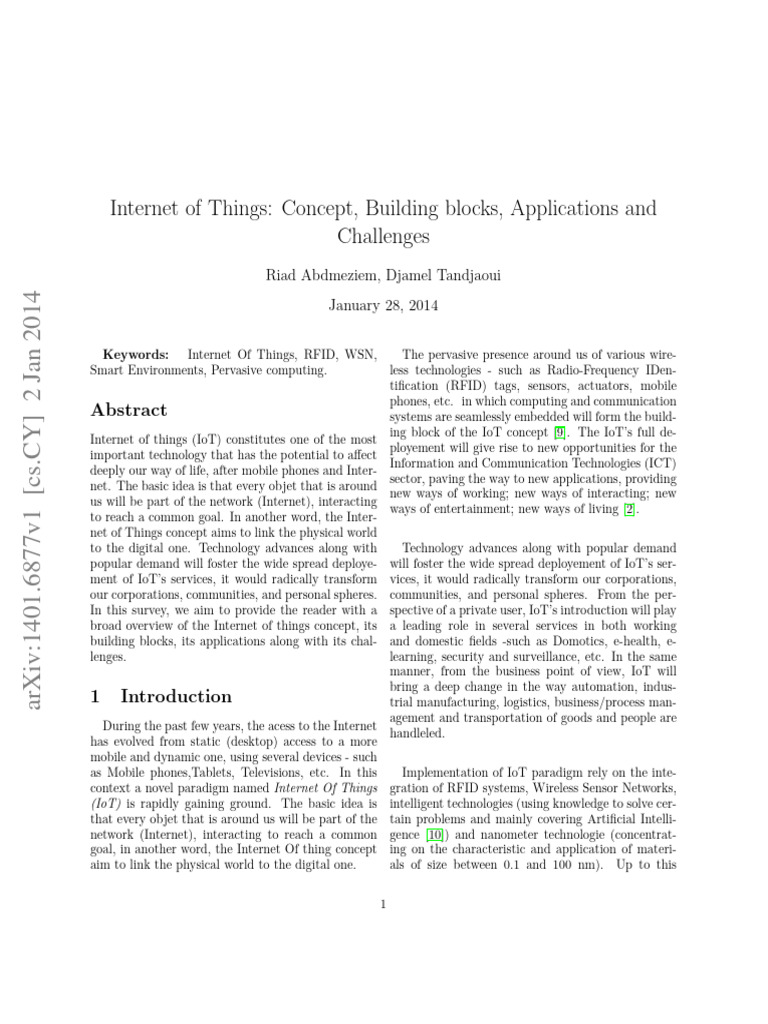 Overview of Internet of Things (IoT) | PDF | Internet Of Things | Radio ...