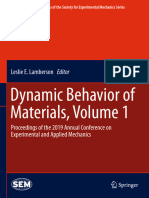 Dynamic Behavior of Materials, Volume 1: Leslie E. Lamberson Editor