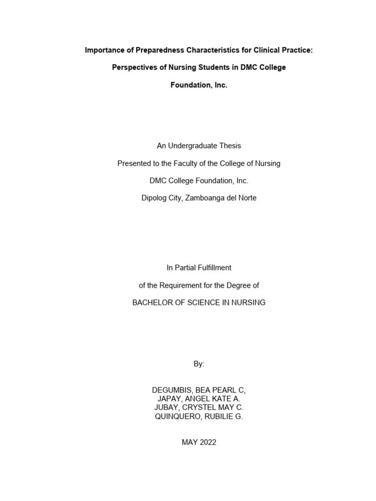 Clinical Preparedness in Nursing Students | PDF | Nursing | Learning