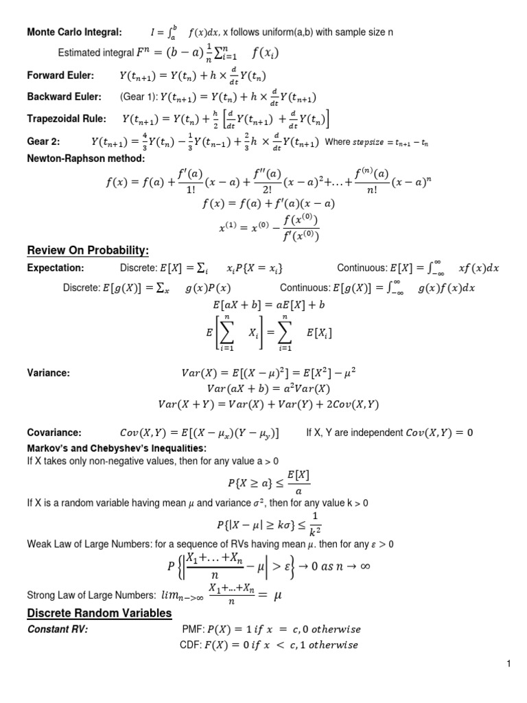 Monte Carlo Integration and Numerical Methods | PDF