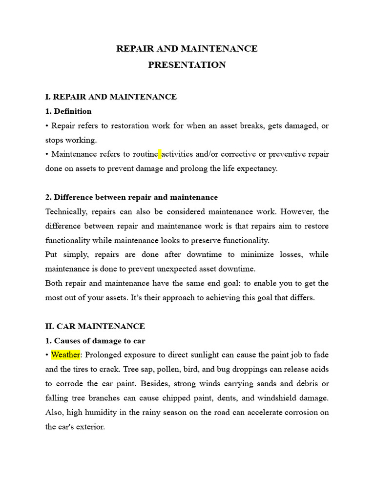 Car Maintenance and Repair Guide | PDF | Brake | Transport